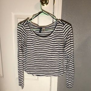 Blue and white striped long sleeve